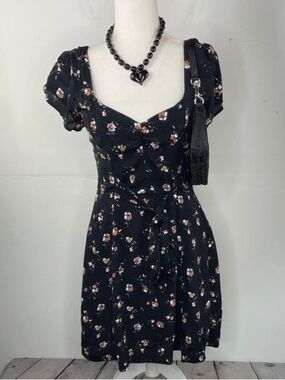 Abercrombie & Fitch black floral mini dress